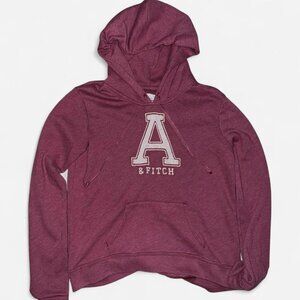 Abercrombie Fitch Hoodie Women’s Size M Pink Casual Preppy Embroidered Y2K